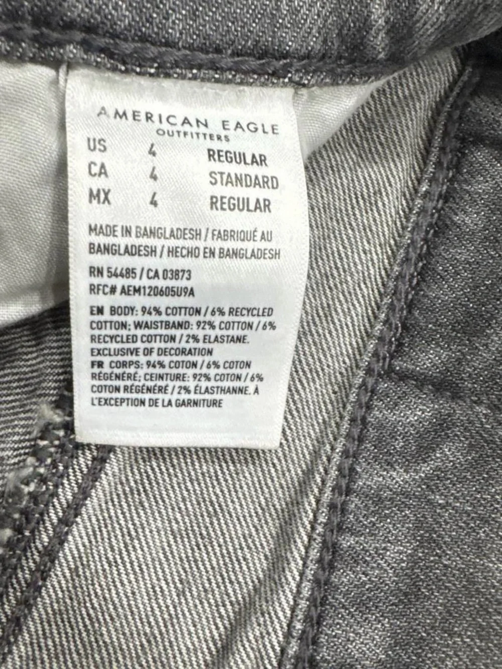 American Eagle Outfitters Women's Ripped Straight-Leg Gray Jeans